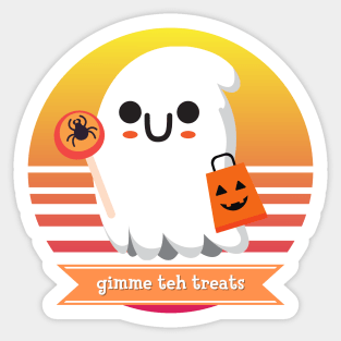 Halloween Cute Ghost Trick-or-Treating Adorable Costume Gimme teh Treats Sticker